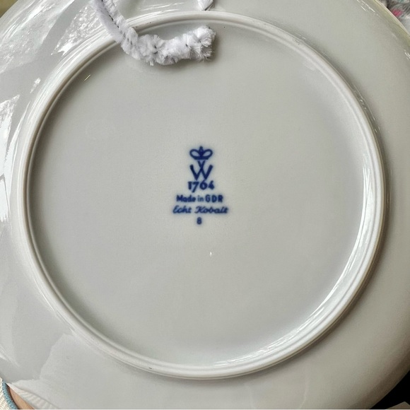 Vintage Wallendorfer Echt Kobalt 1764 Blue And White Collectors Plate Used - Picture 11 of 13